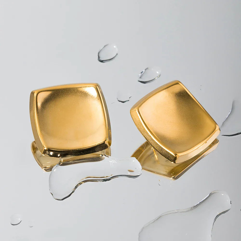 Poppy Gold Square Earrings