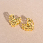 Load image into Gallery viewer, 14k Woven Heart Earrings

