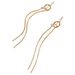 Load image into Gallery viewer, 18k Dainty Circle Tassel Earrings
