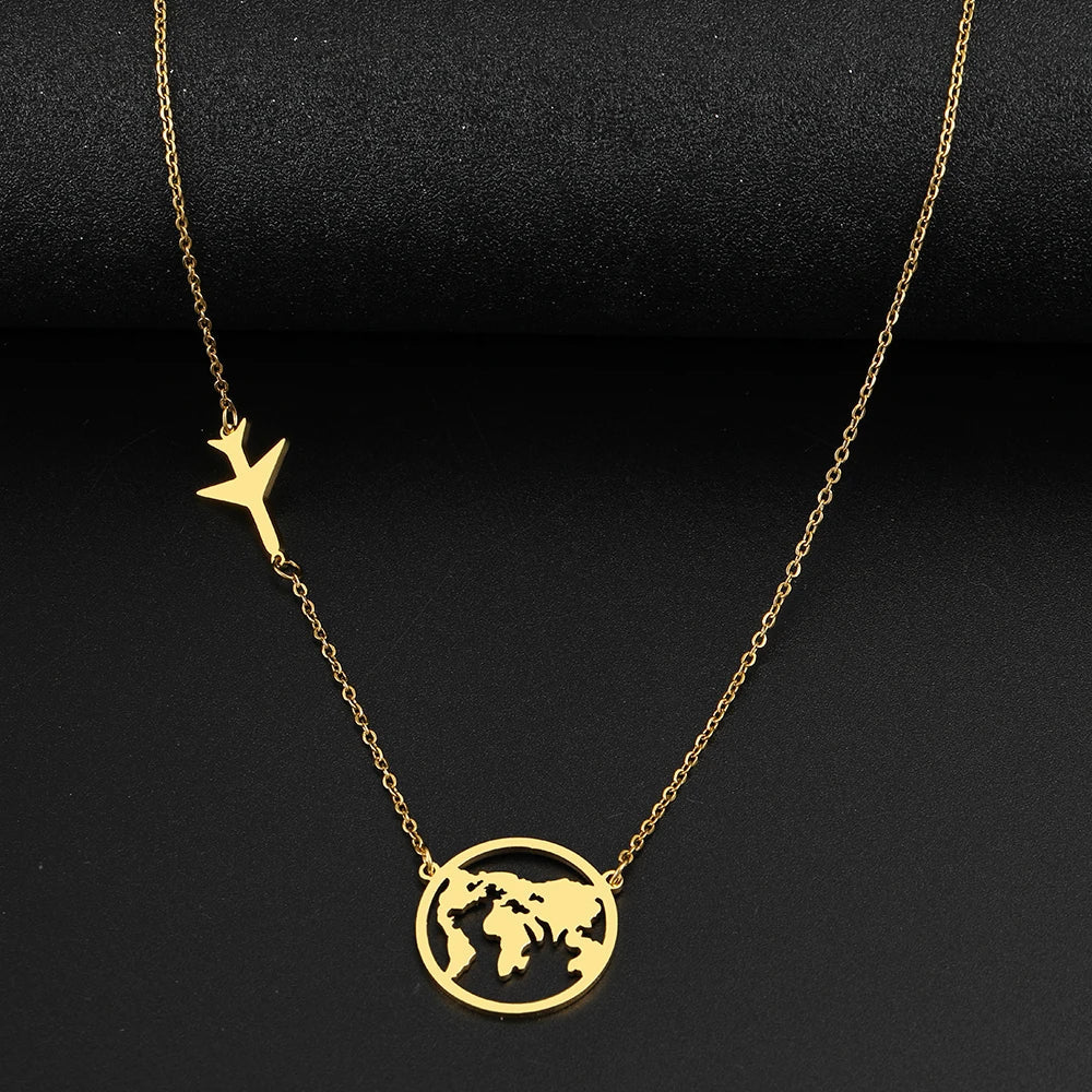 Around the world travelers necklace