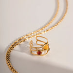 Load image into Gallery viewer, 18k Playful Wavy Open Gem Ring
