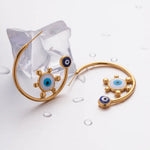 Load image into Gallery viewer, 18k Sailor's Helm Evil Eye Earrings
