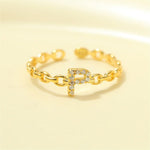 Load image into Gallery viewer, Dainty Diamond Letter Initial Ring

