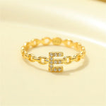 Load image into Gallery viewer, Dainty Diamond Letter Initial Ring
