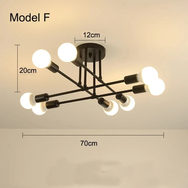 Iron Mid Century Modern Flush Mount Ceiling Light