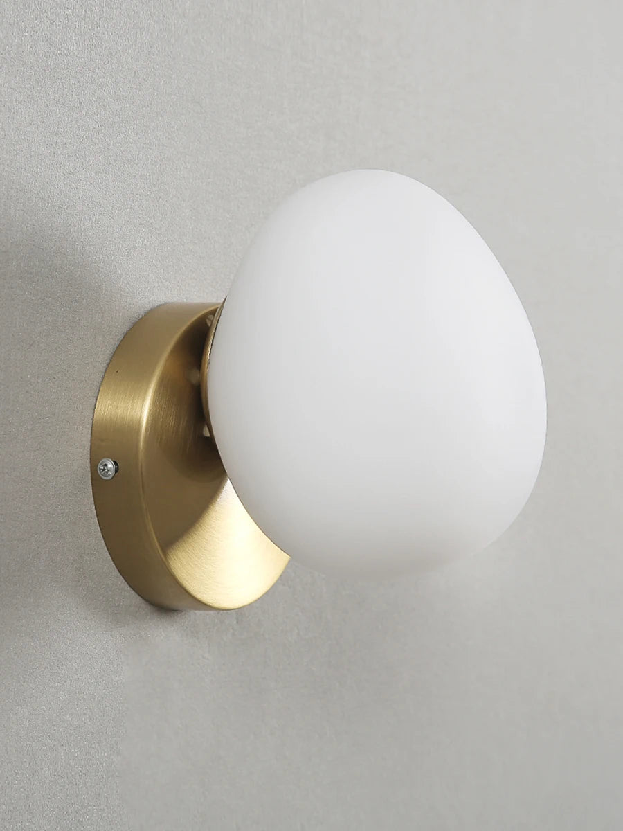 Artistic Egg Bulb Wall Light Fixture in White Acrylic Shade