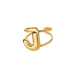 Load image into Gallery viewer, Adjustable Open Band Bubble Letter Initial Ring
