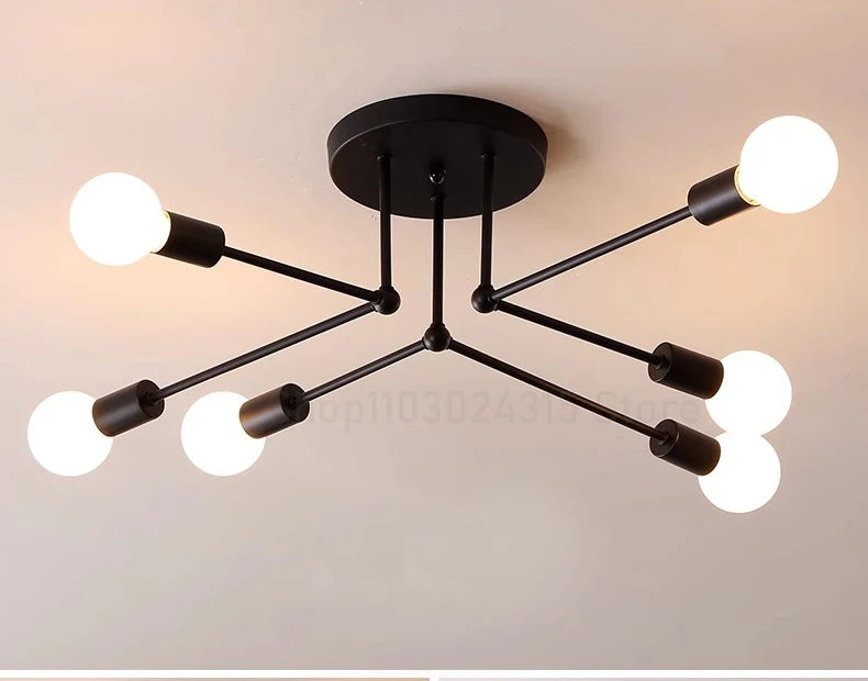 Wrought Iron Flush-Mount Ceiling Light Fixture