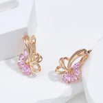 Load image into Gallery viewer, Classy Floral Pink Diamond Earrings
