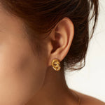 Load image into Gallery viewer, Dainty Dual Textured &amp; Diamond Hoop Earrings
