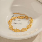 Load image into Gallery viewer, 18k Melted Speckled Gold Bracelet
