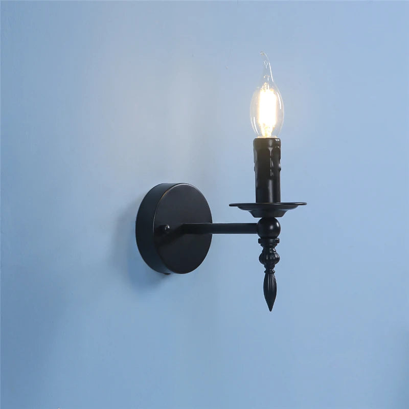 Black Vintage Iron Art Wall Lamp Light Fixture