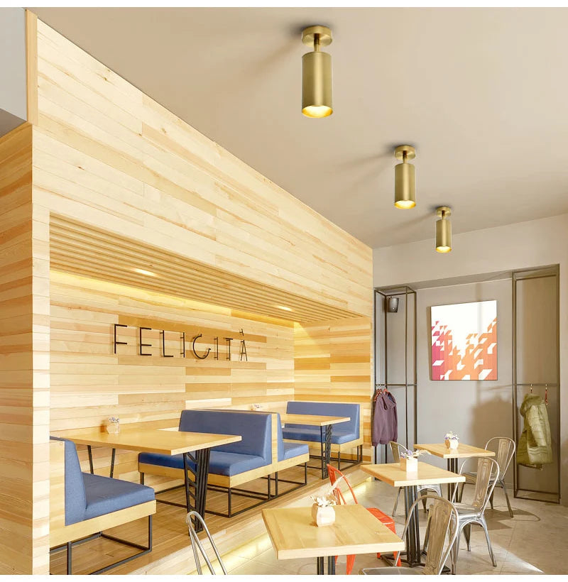 Modern Black &amp; Gold Flush-Mount Ceiling Spotlight Track Lighting Fixture