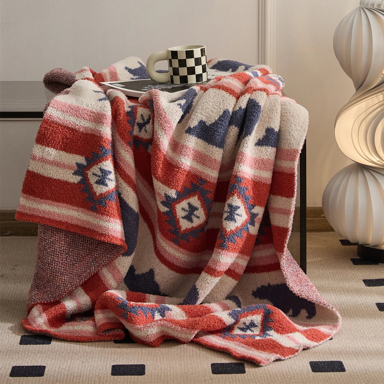 Bear Walking On Hill Bohemian Microfiber Throw Blanket -