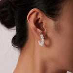 Load image into Gallery viewer, Elegant C Hoop Pearl Earrings
