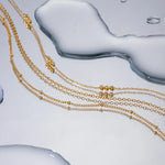 Load image into Gallery viewer, 18k Dainty Triple Satellite Necklace Stack
