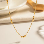 Load image into Gallery viewer, 16k Dainty Triple Bead Accent Necklace
