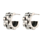 Load image into Gallery viewer, Textured Watch Hoop Earrings
