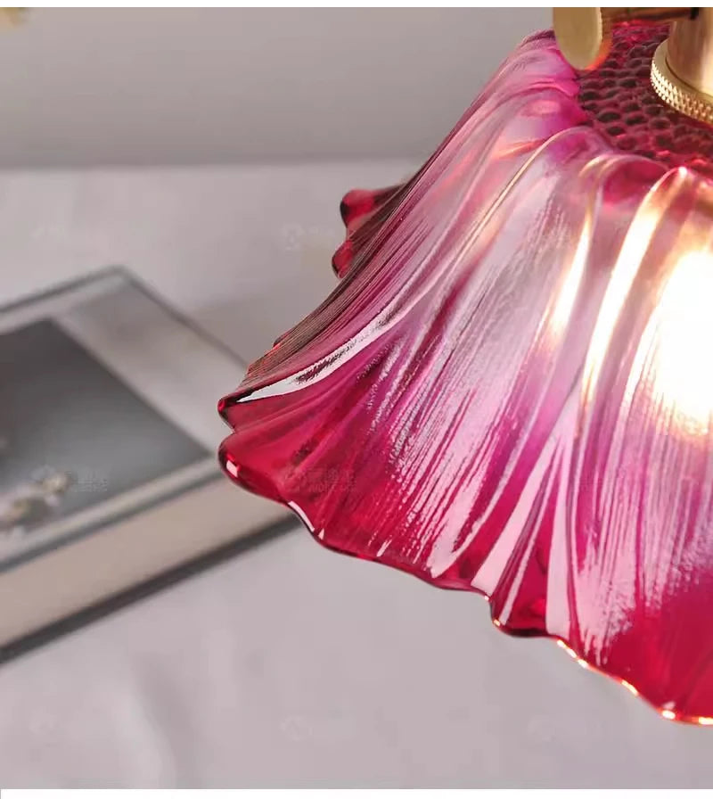 Floral Glass Flush Mount Ceiling Light Fixture