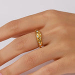 Load image into Gallery viewer, Gold Diamond Embedded Ring
