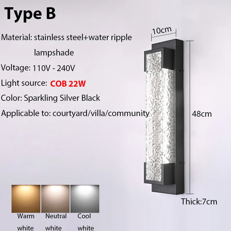 Dimmable Outdoor LED Wall Sconce In Stainless Steel