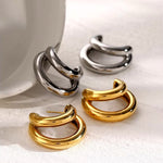 Load image into Gallery viewer, 18k Crescent Outline C Shaped Earrings
