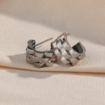 Load image into Gallery viewer, Textured Watch Hoop Earrings
