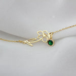 Load image into Gallery viewer, Dainty Birth Flower &amp; Birthstone Chain Bracelet
