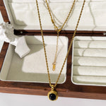 Load image into Gallery viewer, 18k Obsidian Oval Necklace
