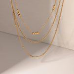 Load image into Gallery viewer, 18k Dainty Triple Satellite Necklace Stack
