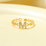 Load image into Gallery viewer, Dainty Diamond Letter Initial Ring
