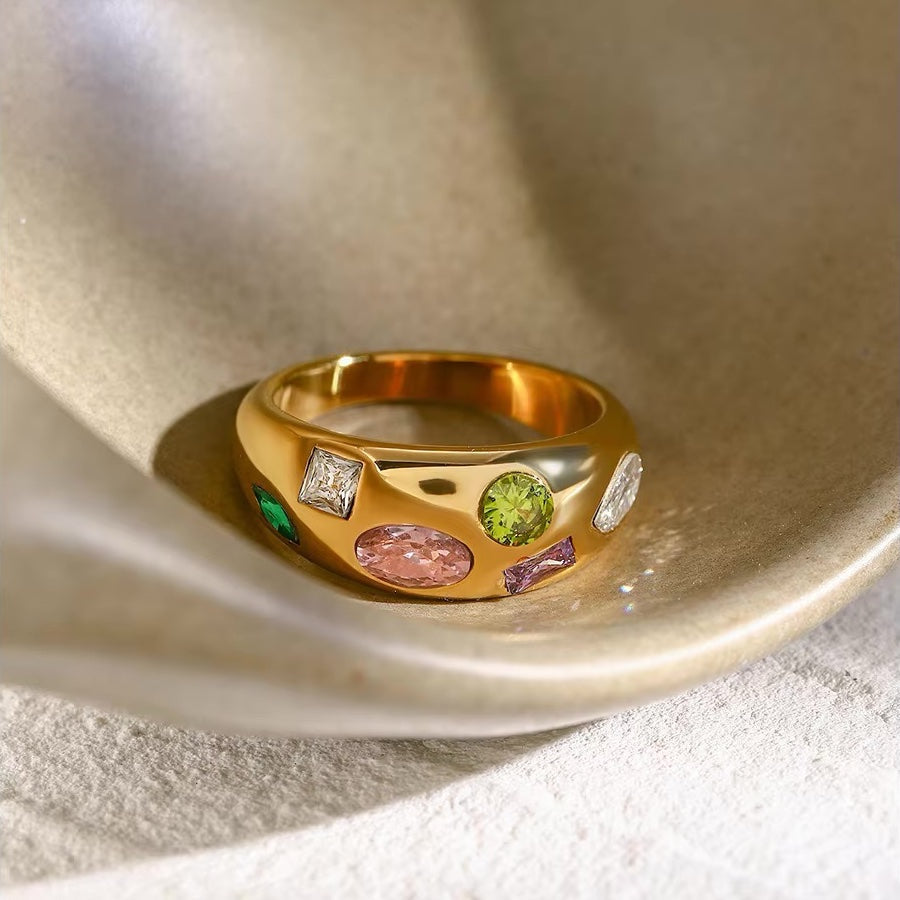 Chunky gem mine ring