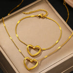 Load image into Gallery viewer, Romantic Heart Woven Necklace and Bracelet Set
