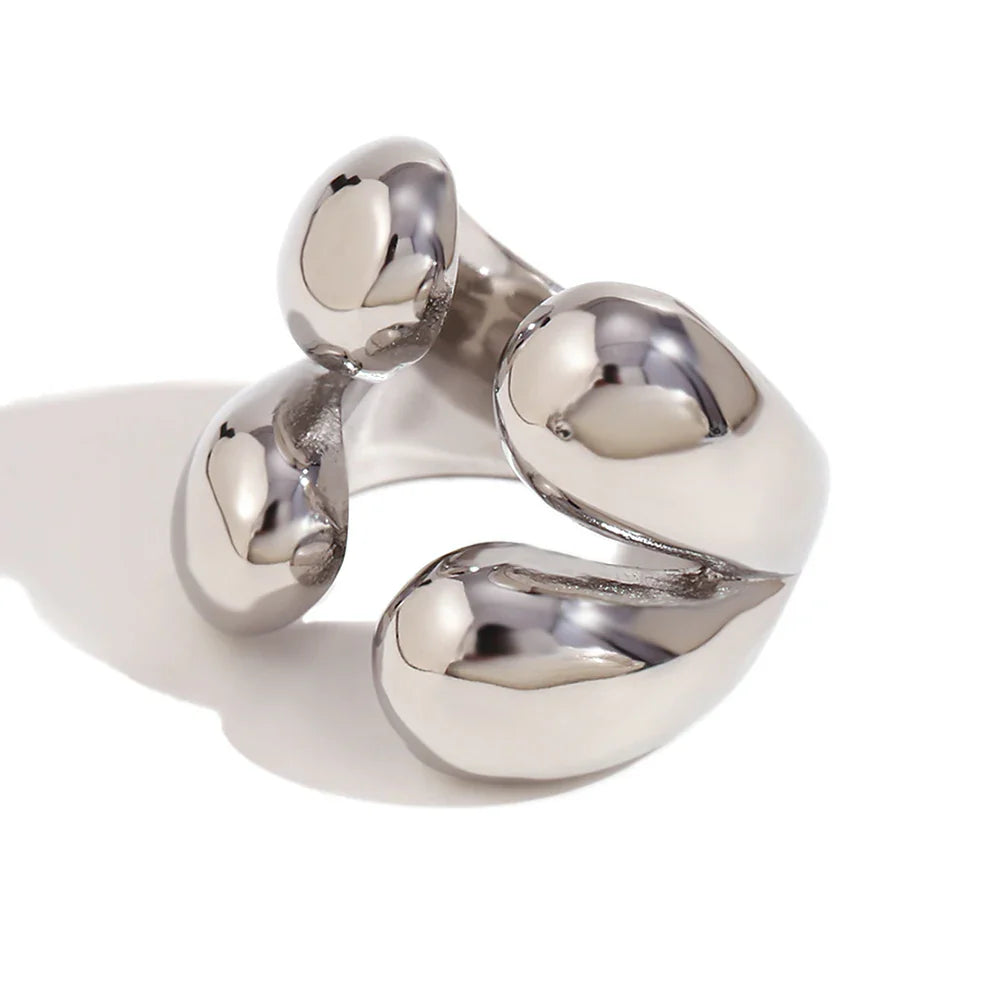 18k Four Droplet Bold Ring