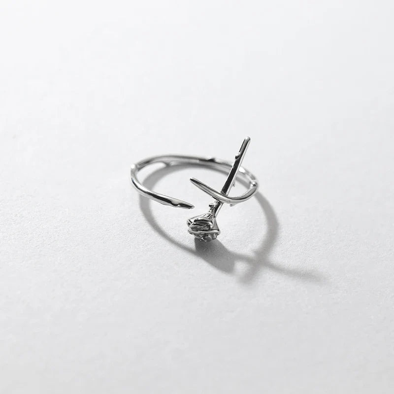 Dainty Rose Thorn Ring