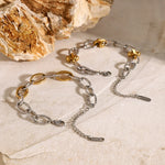 Load image into Gallery viewer, Classy Two Tone Textured Silver Bracelet
