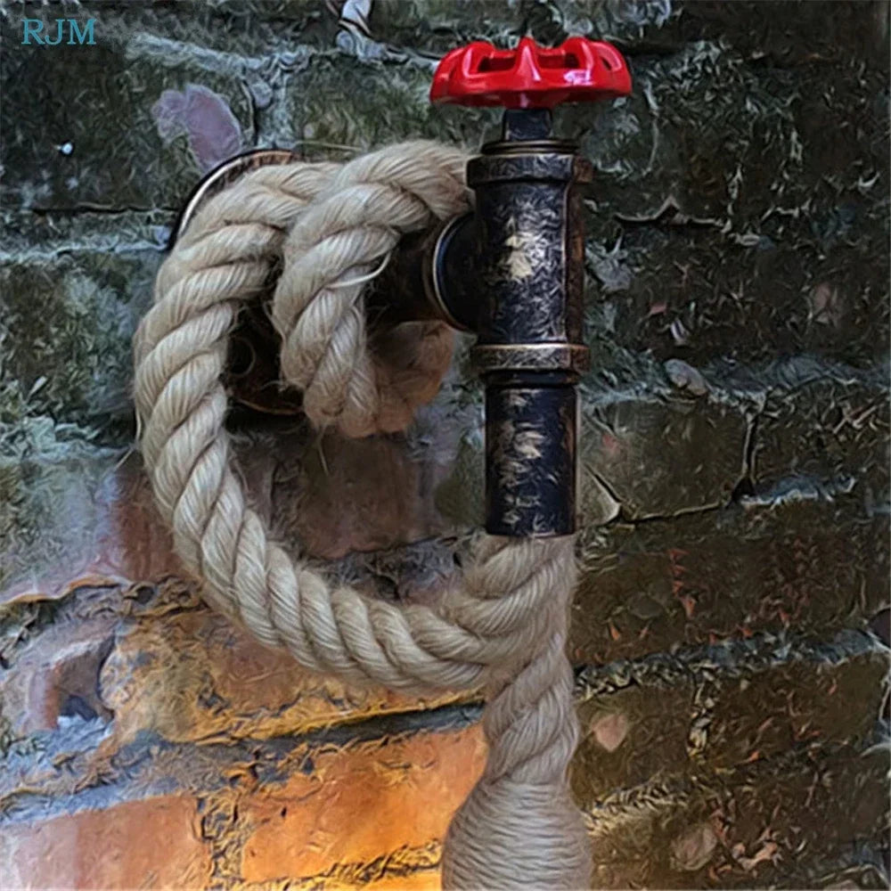 Retro Industrial Rope Edison Outdoor Wall Lamp