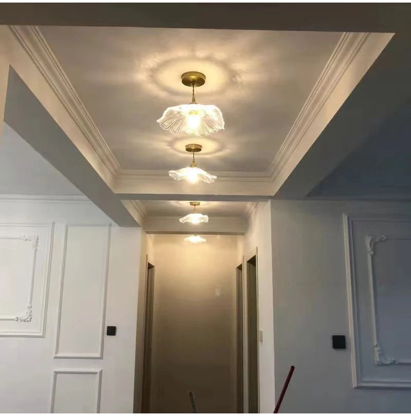 Vintage Flower Glass Ceiling Light