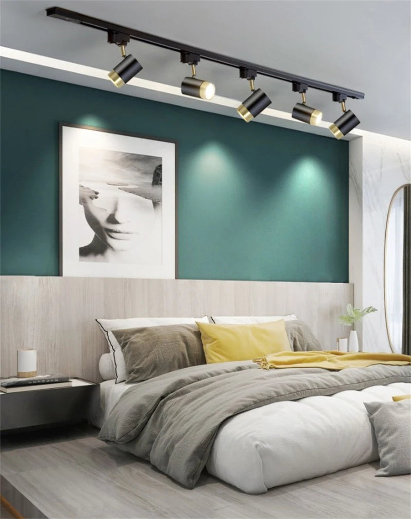 Multi-Angle Adjustable Flush-Mount Spotlight Track Lighting Fixture