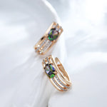 Load image into Gallery viewer, C Shaped Diamond Accented Centerpiece Earrings

