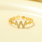 Load image into Gallery viewer, Dainty Diamond Letter Initial Ring
