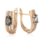 Load image into Gallery viewer, C Shaped Diamond Accented Centerpiece Earrings
