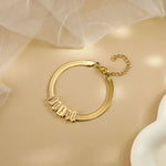 Load image into Gallery viewer, Personalized Family Name Herringbone Chain Bracelet
