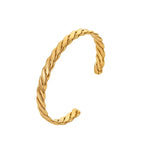 Load image into Gallery viewer, 18k Chunky Gold Woven Bangle Bracelet
