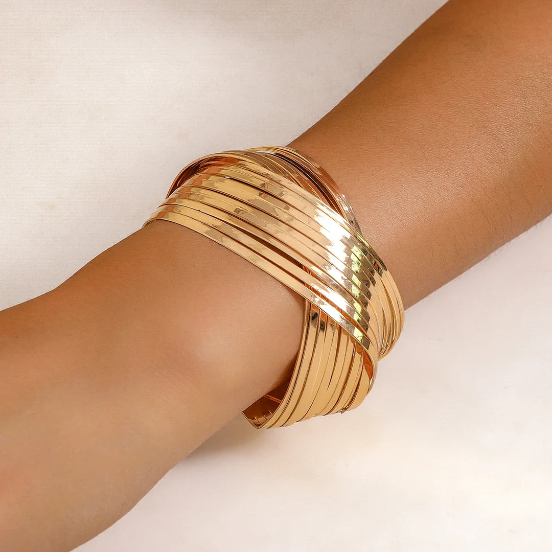 Spiral Cross Wrap Bangle Bracelet