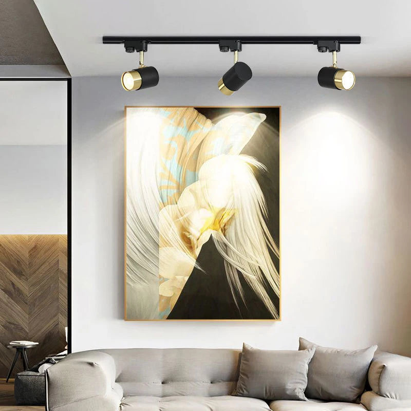 Multi-Angle Adjustable Flush-Mount Spotlight Track Lighting Fixture