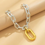 Load image into Gallery viewer, Chunky Two Tone Paperclip Bold Necklace
