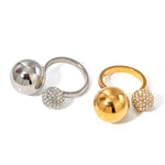 Load image into Gallery viewer, Asymmetric Diamond Accented Sphere Ring
