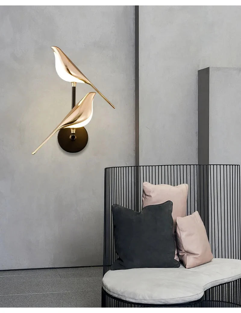 Golden Magpie Wall Sconce Light Fixture