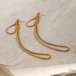 Load image into Gallery viewer, Classy Snake Chain Tassel Stud Earrings
